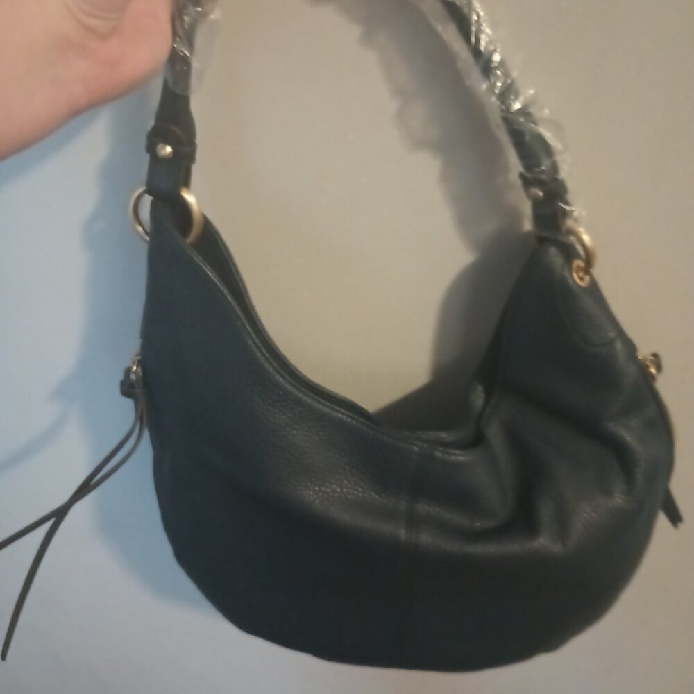 NWOT Silpada Navy Genuine Leather Handbag Shoulder Bag Hobo Purse w/Dustbag